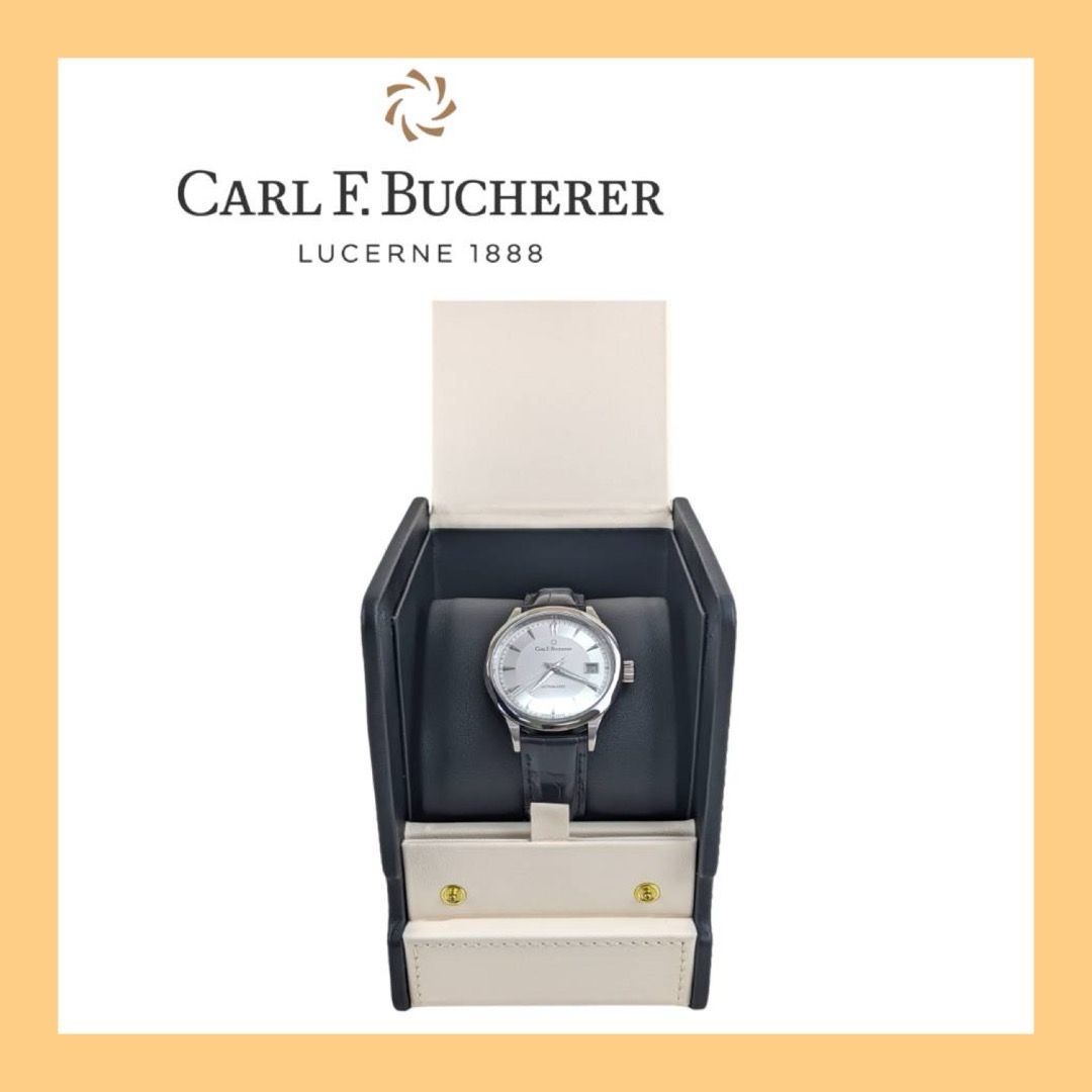 オープニング価格人気【未使用品レベル】CARL F. BUCHERER カール F. ブヘラ マネロ オートデイト 10908.08A SS 箱  保証書(2023年9月) - メルカリ