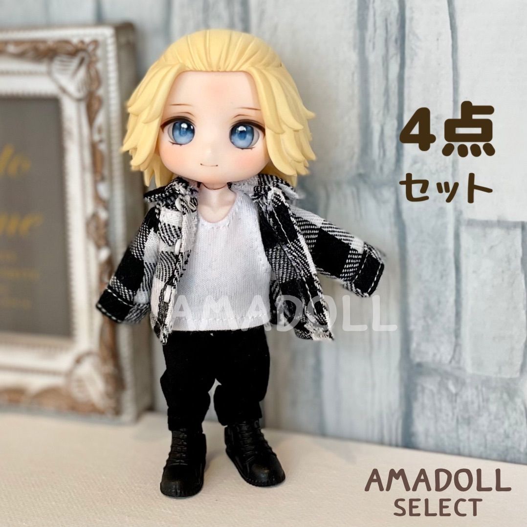 オビツ11 服 ねんどろいどどーる 可 靴 白 セット 男の子 ズボン