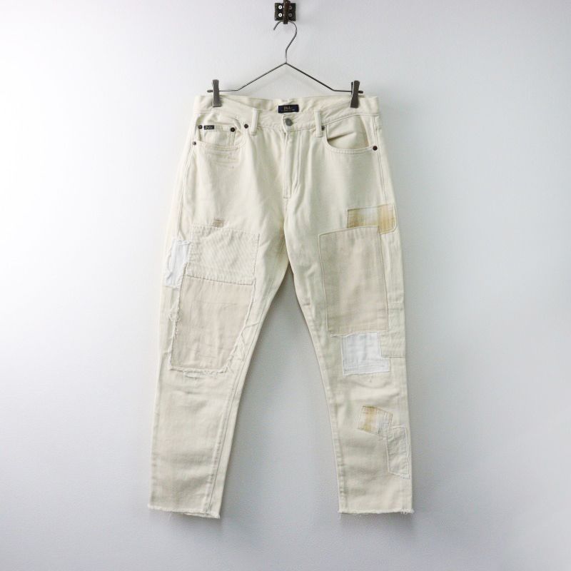 ポロラルフローレン POLO Ralph Lauren The Avery Boyfriend パッチワーク ボーイフレンド デニムパンツ 29|オフホワイト 2400014407839