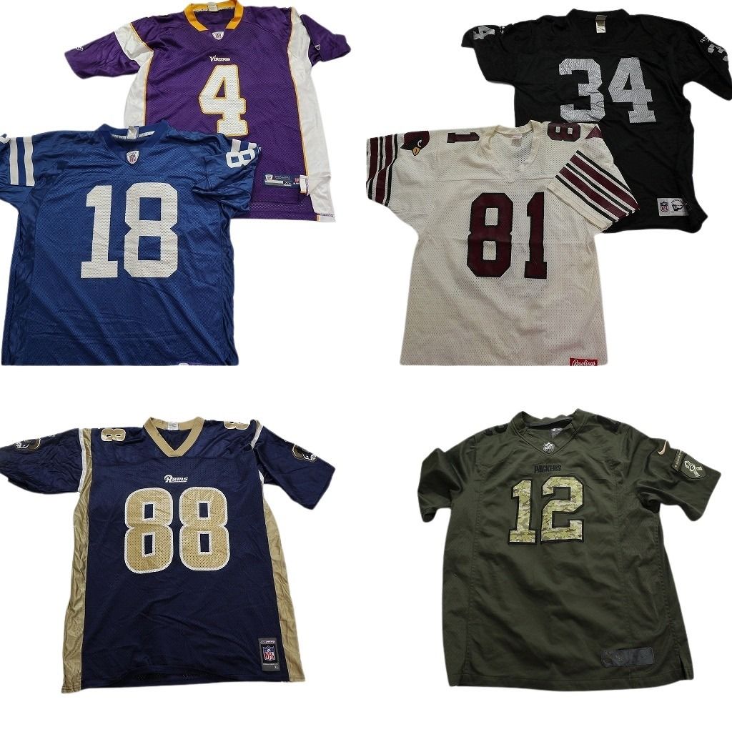 古着卸 NFL ゲームシャツ ユニフォーム 6枚セット メンズ XL ナイキ ラムズ カーディナルス バイキングス 古着 NA6171
