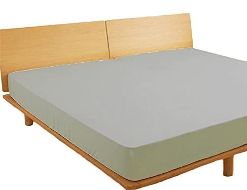 ファミリー 240cm幅_グレー ボックスシーツ ファミリー 240×200x30cm 綿100％ ベッドシーツ 平織り マットレスカバー ベット用 防ダニ 抗菌 BOXシーツ グレー