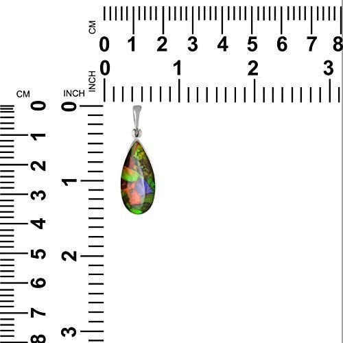 Starborn ☆ 虹色に輝くアモライト/シンプル・エレガントなバランスの滴のペンダント/スターリング・シルバー（Silver 925）