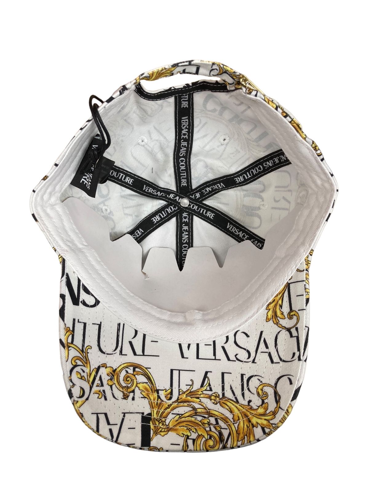 VERSACE JEANS* COUTURE ロゴ キャップ 帽子 ホワイト デニム メンズ アクセサリー ジーンズクチュール