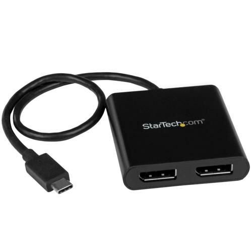 2営業日で発送 スターテック USB-C-2X DISPLAYPORT 1.2 変換アダプター 4K30HZ WINのみ デュア MSTCDP122DP