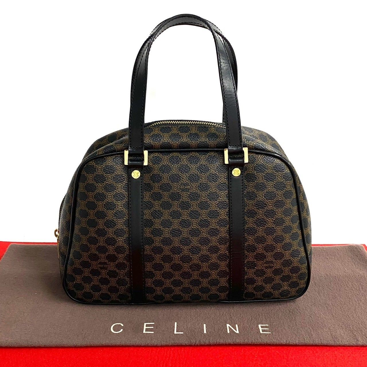 極 極 美品 CELINE セリーヌ マカダム ブラゾン 柄 レザー 2way 