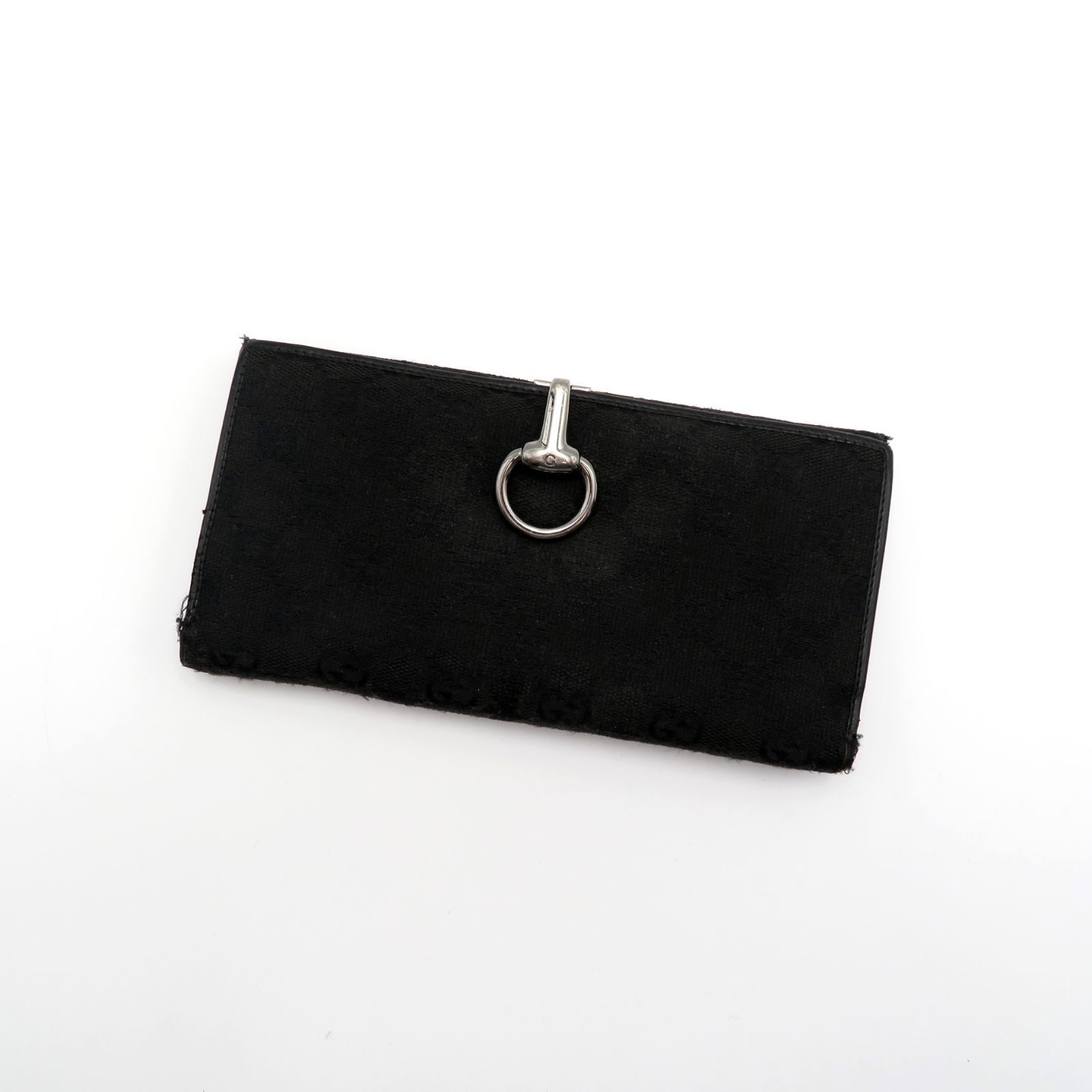 GUCCI グッチ GGキャンバス GG柄 長財布 ウォレット ブラック 【中古