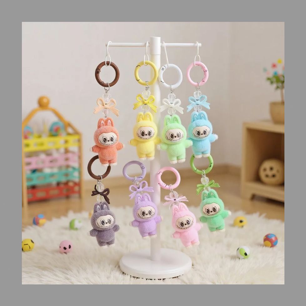 2個セット ラブブ Labubu キーホルダー リボン ミニ - メルカリ