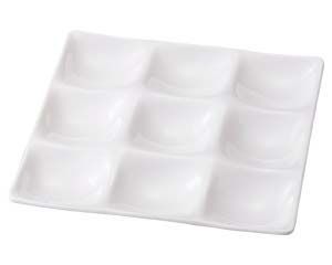 ヌ715 068 M 角メラミン白9点プレート