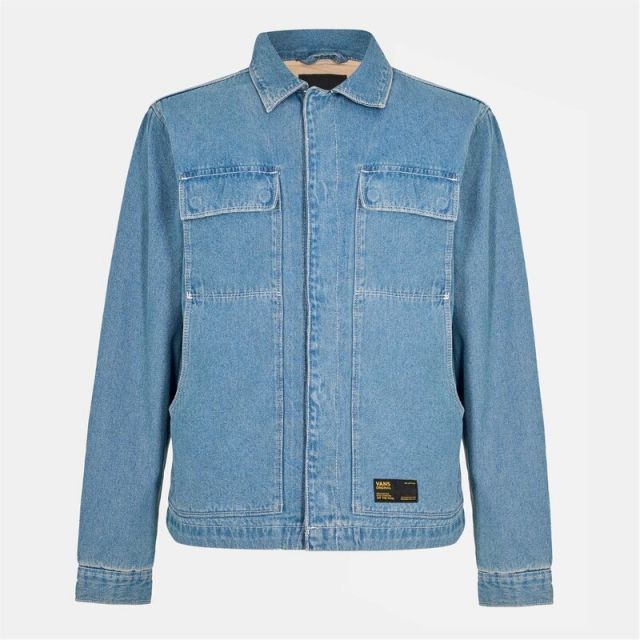【送料無料】 バンズ メンズ ジャケット・ブルゾン アウター Mcavoy Denim Station Jacket Stonewa Unisex Adults Stonewash/Blue