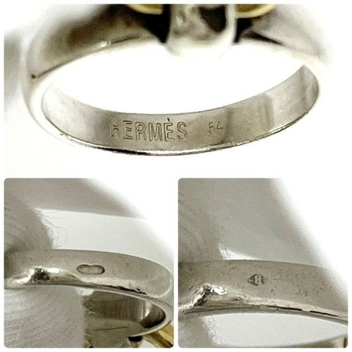 HERMES エルメス ハート ノック リング SV925 K18YG ＃54 ブランド