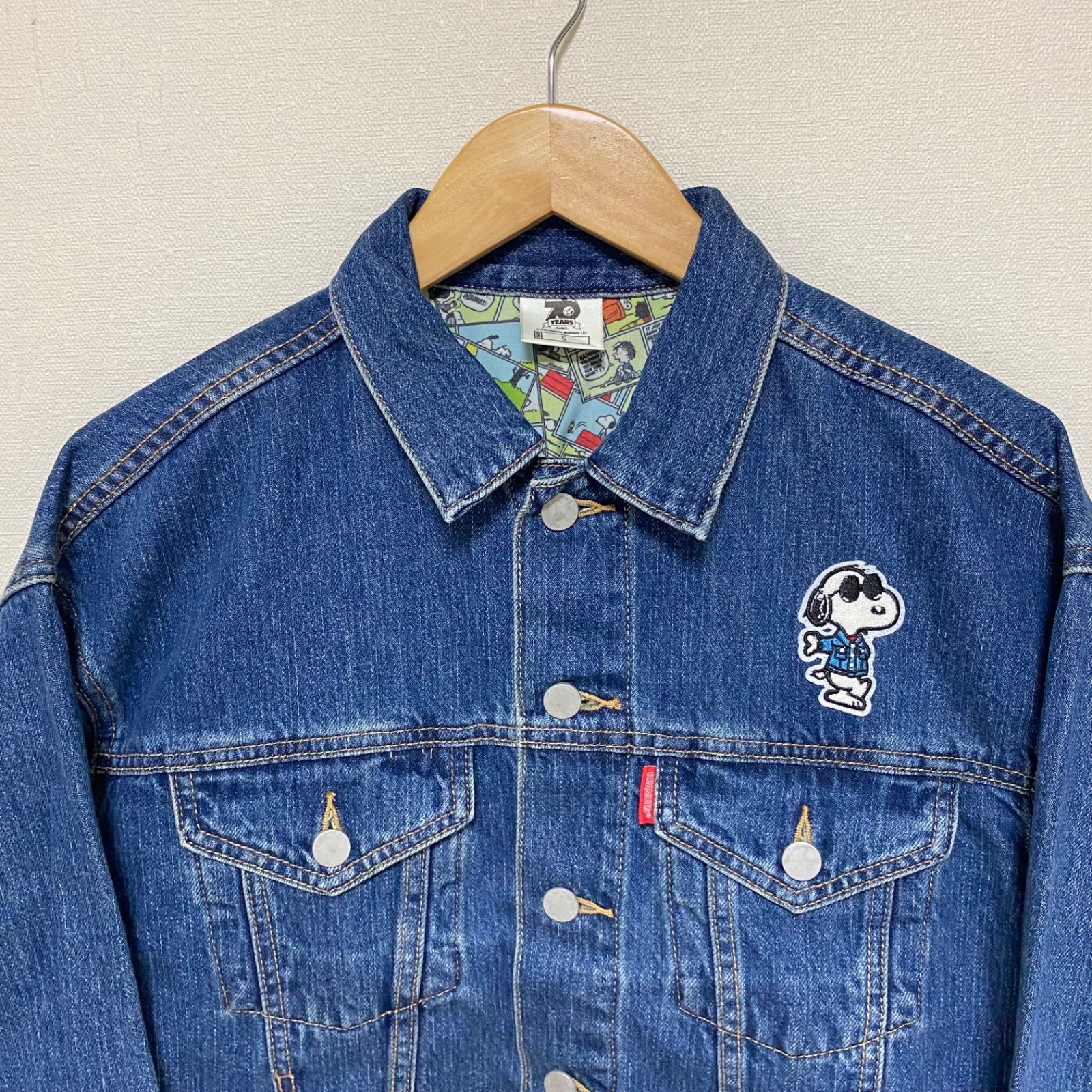GU スヌーピー刺繍 デニムジャケット Gジャン/デニムジャケットの