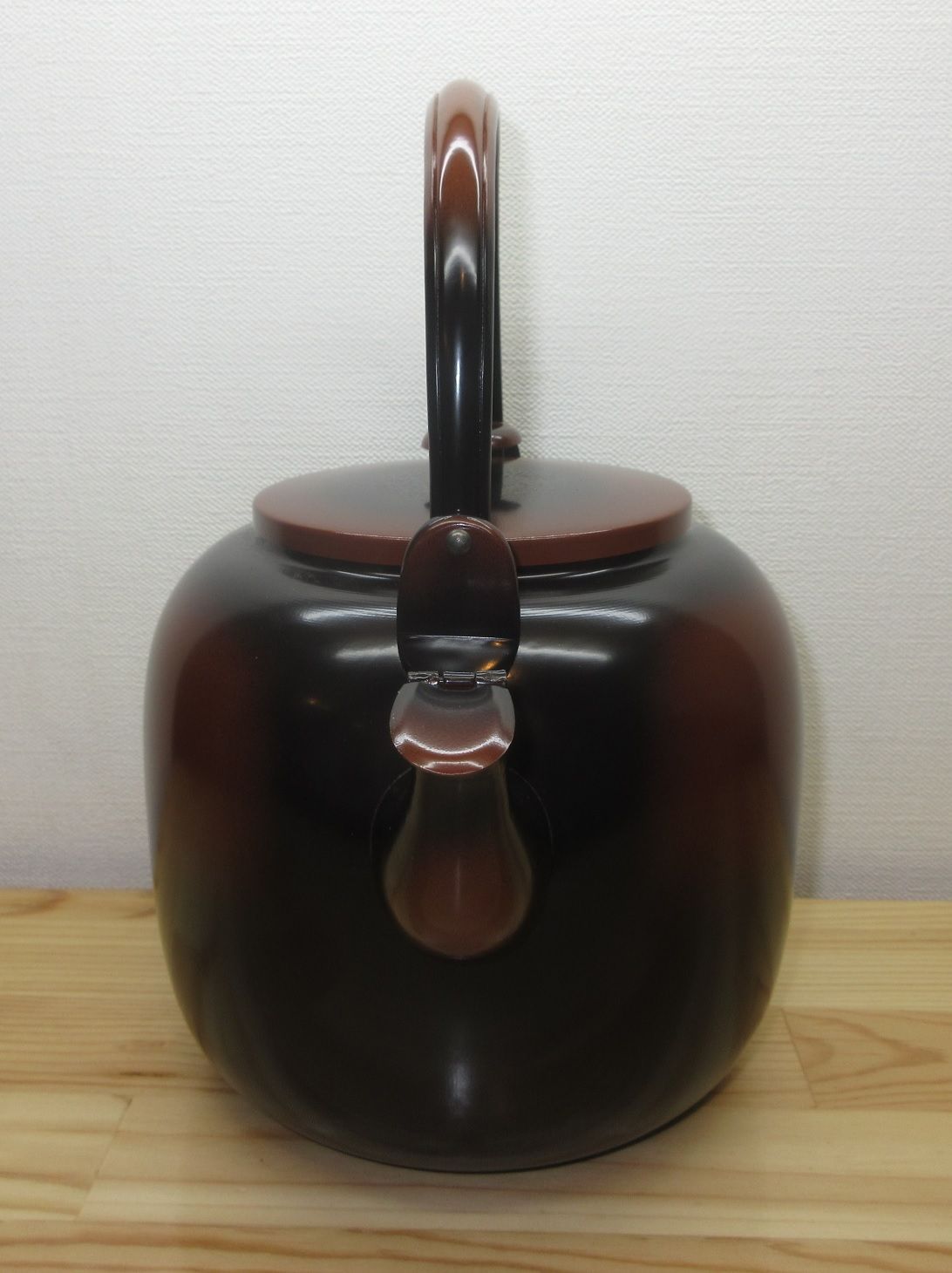 逢絢亭 茶道具 水屋道具 水注 腰黒薬缶 銅製 口蓋付 紙箱入り