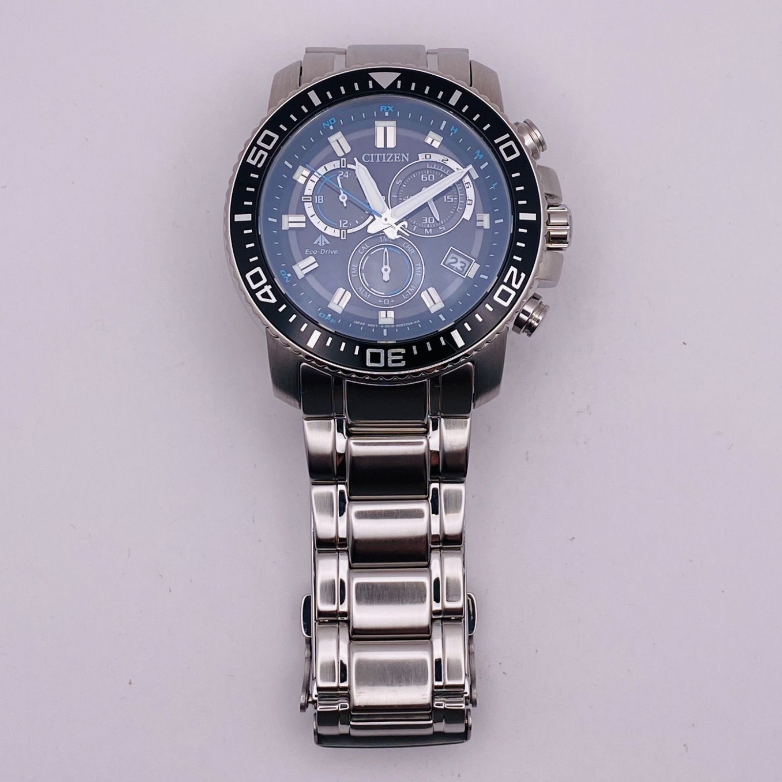 （T156）良品 稼動品 CITIZEN シチズン PROMASTER プロマスター ECO-DRIVE 電波ソーラー クロノグラフ  PMP56-3052 E610-S062926 人気 時計 メンズ ユニセックス