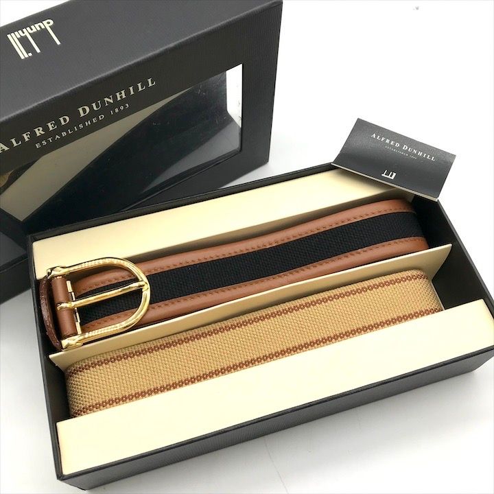 新品未使用 Dunhill ダンヒル キャンバス レザー ベルト