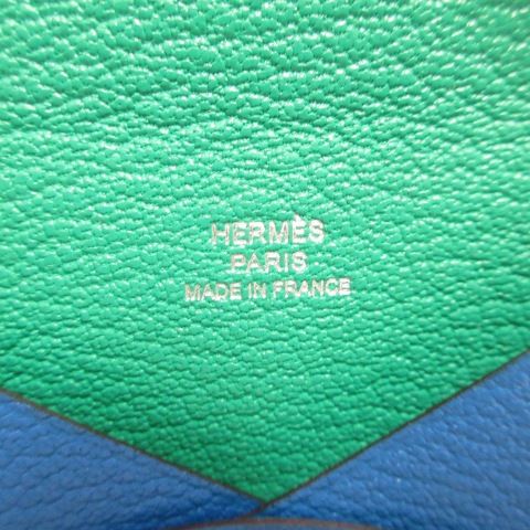 カルヴィ　ヴェルソ　ミント/ブルー・ブリュム　オンライン購入品　Z刻印 エルメス HERMES カルヴィヴェルソ Z刻印 ミント