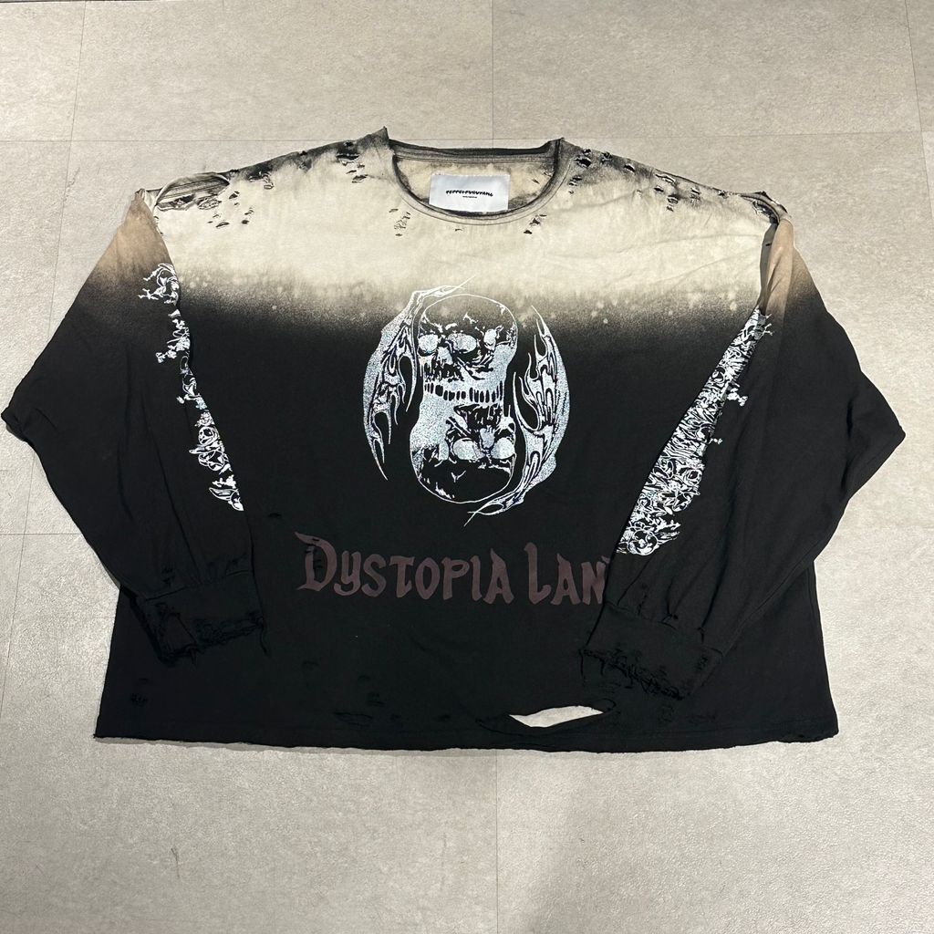 フルヤマテッペイ　長袖シャツ　TEPPEI FURUYAMA ダメージ加工 TEPPEI FURUYAMA(テッペイフルヤマ)DAMAGE PARKER KING OF POP