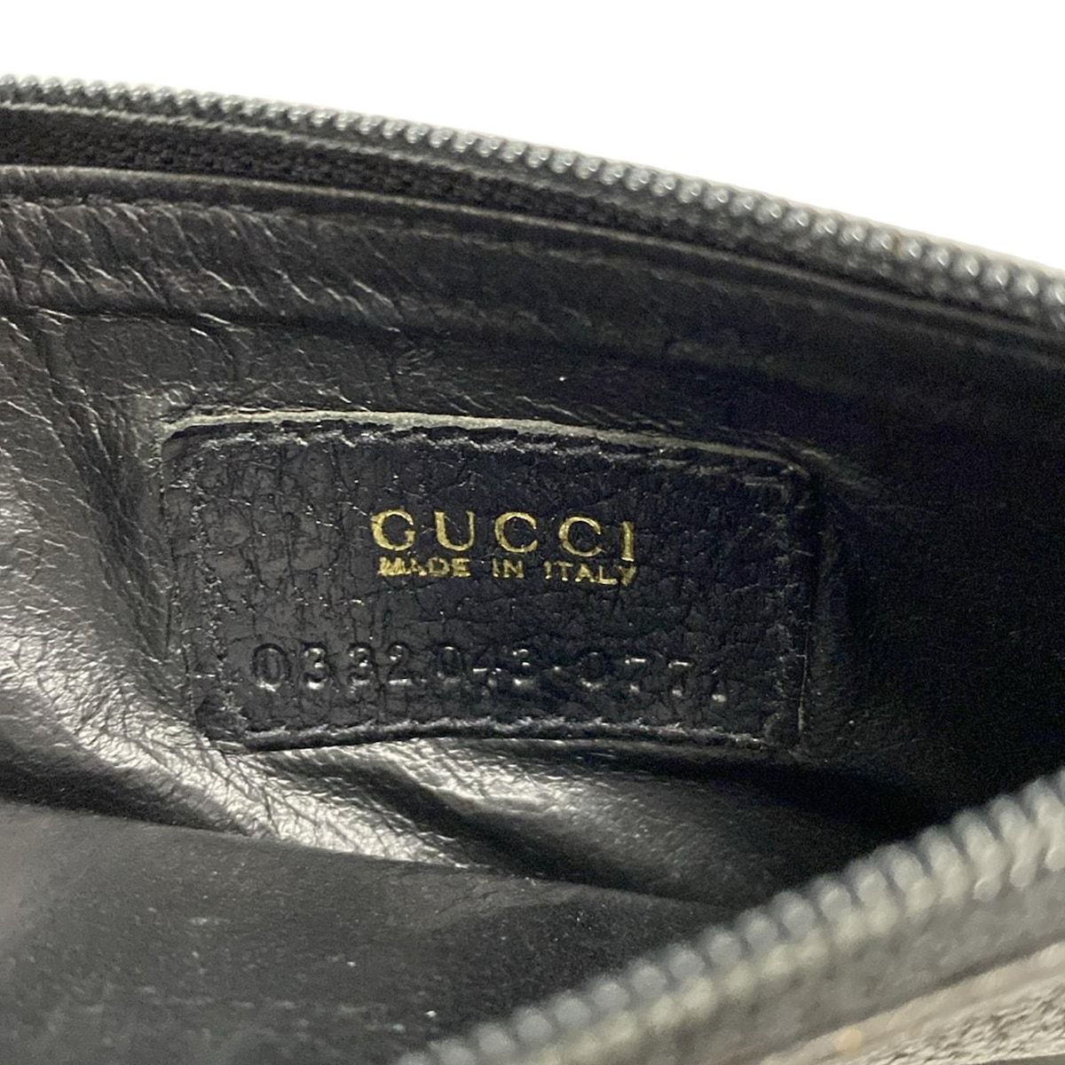 GUCCI(グッチ) コインケース - 0332043 黒 キーリング付き