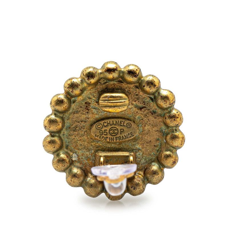 シャネル ヴィンテージ ココマーク ラウンド ゴールド メッキ  