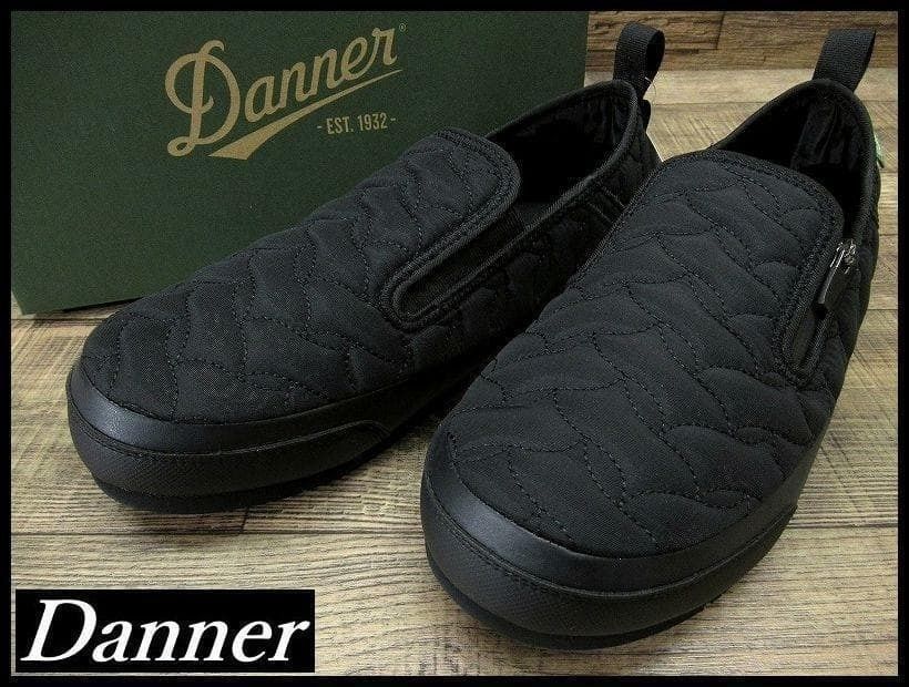 送無 Danner ダナー 23AW D825003 オレゴンスリップ DC 軽量 難燃 撥水 中綿 キルティング スリッポン シューズ キャンプ 黒 28.0