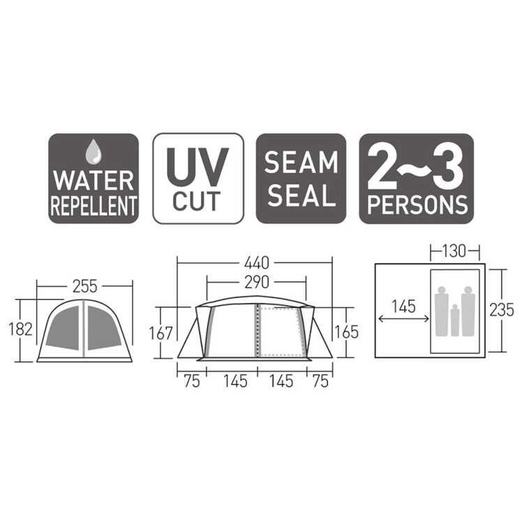 小川キャンパル アポロンS 2～3人用テント サンドベージュ×ダークブラウン #2777 OGAWA CAMPAL 新品 未使用