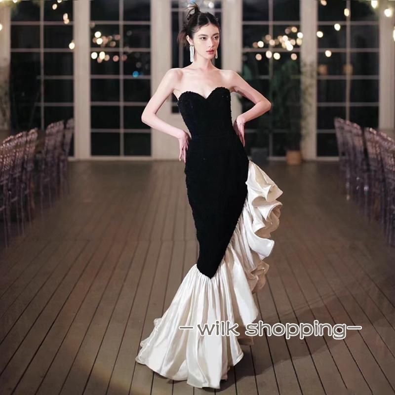 美品☆アナイ ドット 水玉 ハイネック ボウタイ ワンピース ロング Aライン 美品☆アナイ ドット 水玉 ハイネック ボウタイ ワンピース ロング A