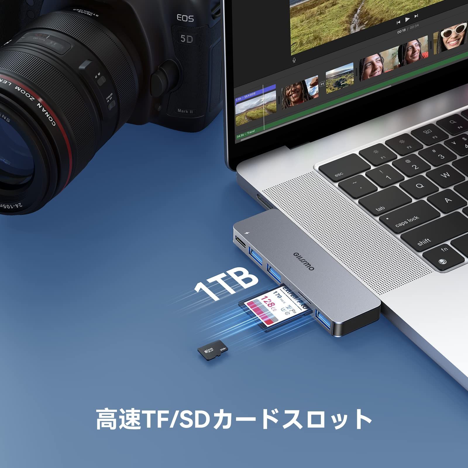 人気商品】GIISSMO Macbook ハブ Macbook Air ハブ M2 Macbook Pro USB