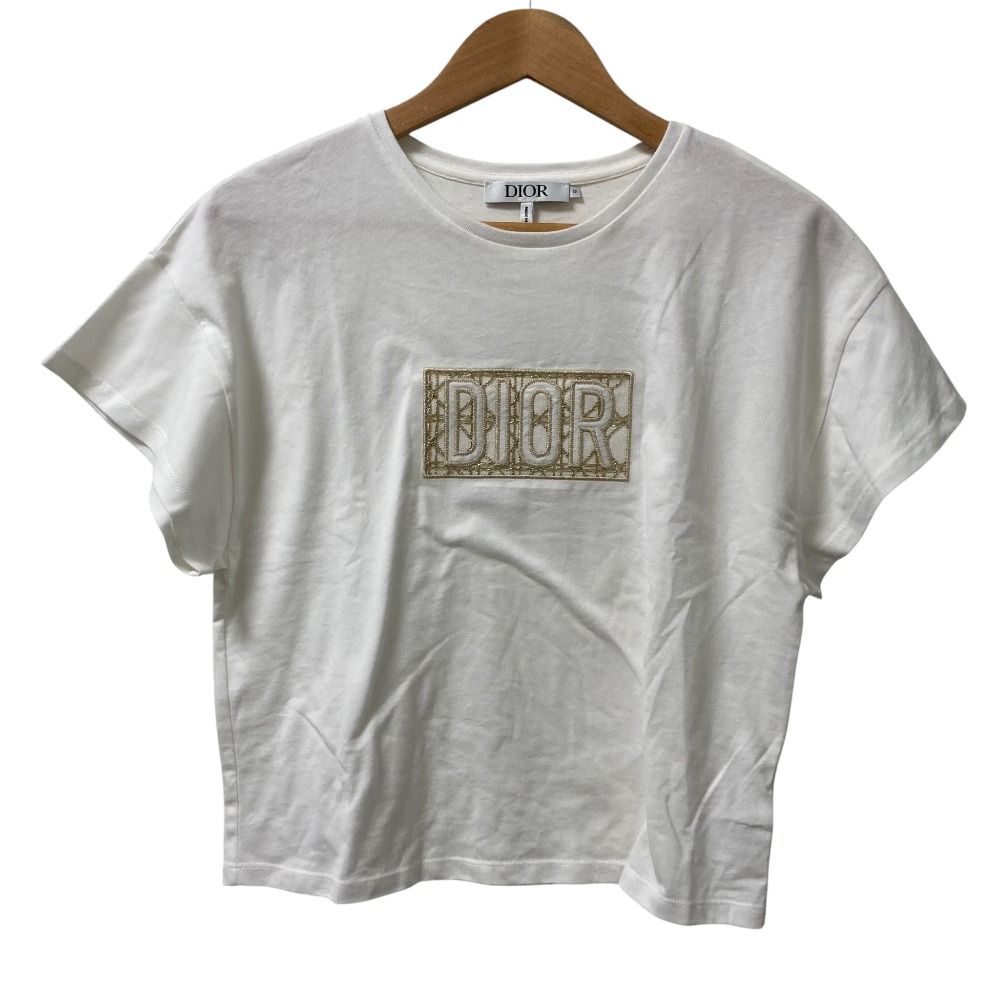 美品 Dior ディオール ロゴ カナージュ エンブロイダリー コットン