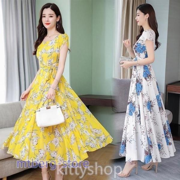 ★ChicLine★ パフスリーブシフォンマキシラップワンピース 楽天市場】マキシワンピース シフォンワンピース ドレス マキシ