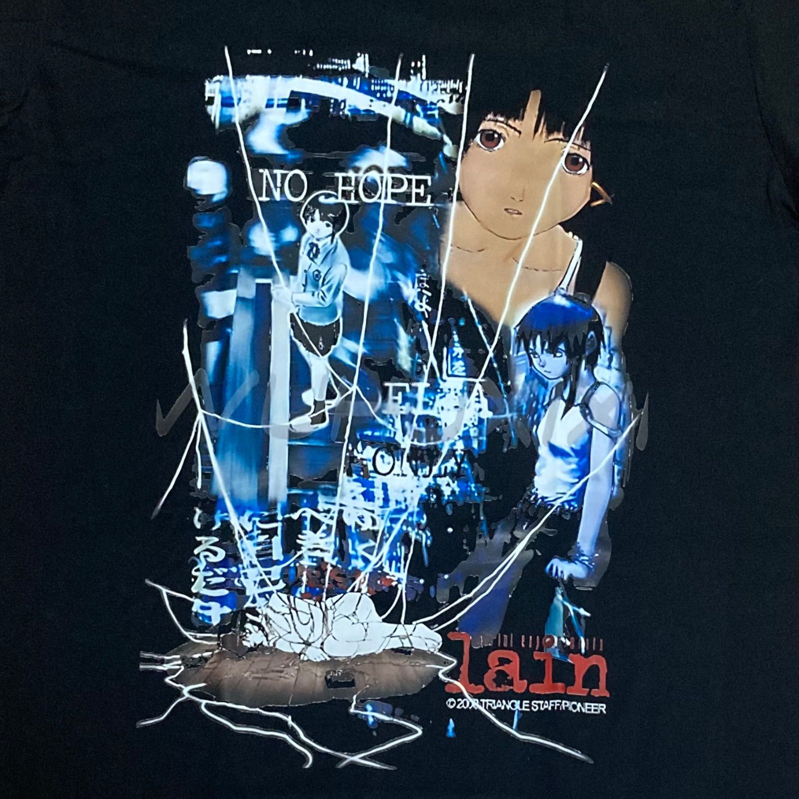 SerialExperimentsLainレインTシャツ古着y2k漫画アニメ映画 serial experiments lain レイン ヴィンテージ加工Tシャツ