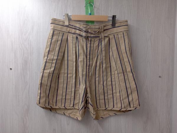 NEAT ニート ストライプパンツ コットン ハーフパンツ シンチ サイズL ブラウン系