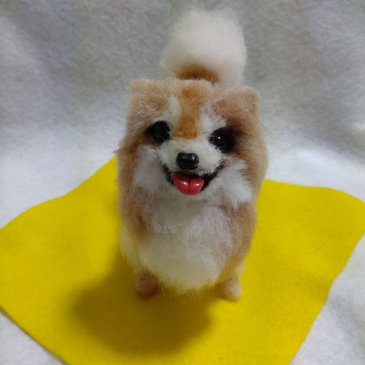 ひらりん。 羊毛フェルト 犬 ポメラニアン 羊毛フェルトポメラニアンを制作中です