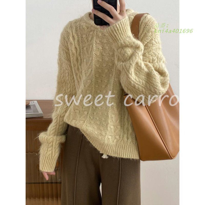 2025冬 ニットセーター レディース 冬 長袖 トップス オシャレ20代30代40代 ゆったり 可愛い 純色 ニット 大人 プルオーバー 秋セーター kni4a401696