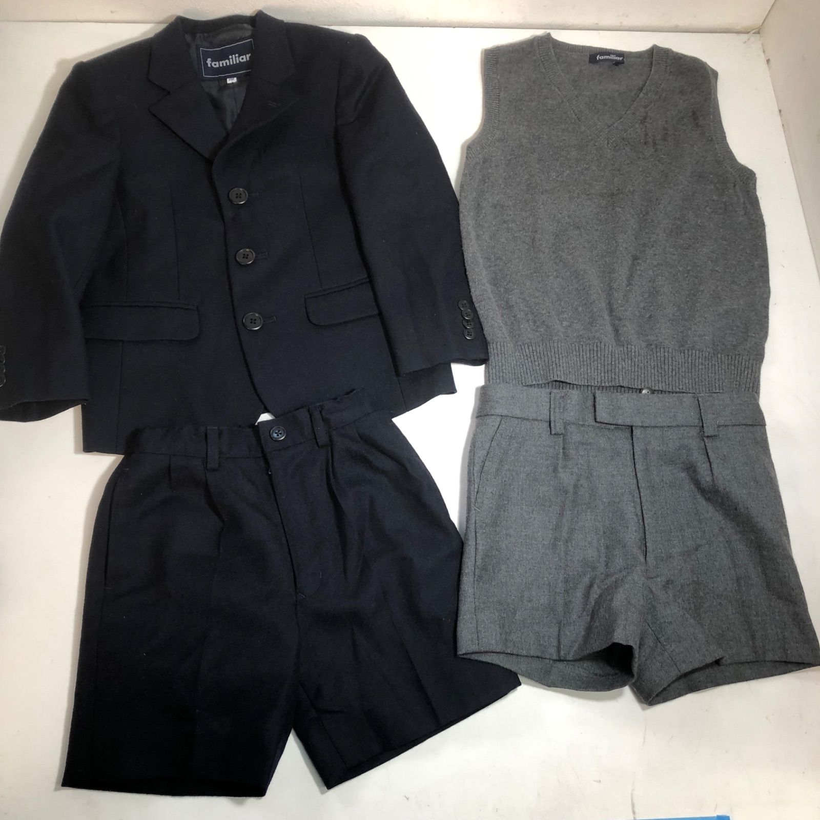 ☆ファミリア キッズ 4点セット フォーマルスーツ、ベスト、ハーフ  