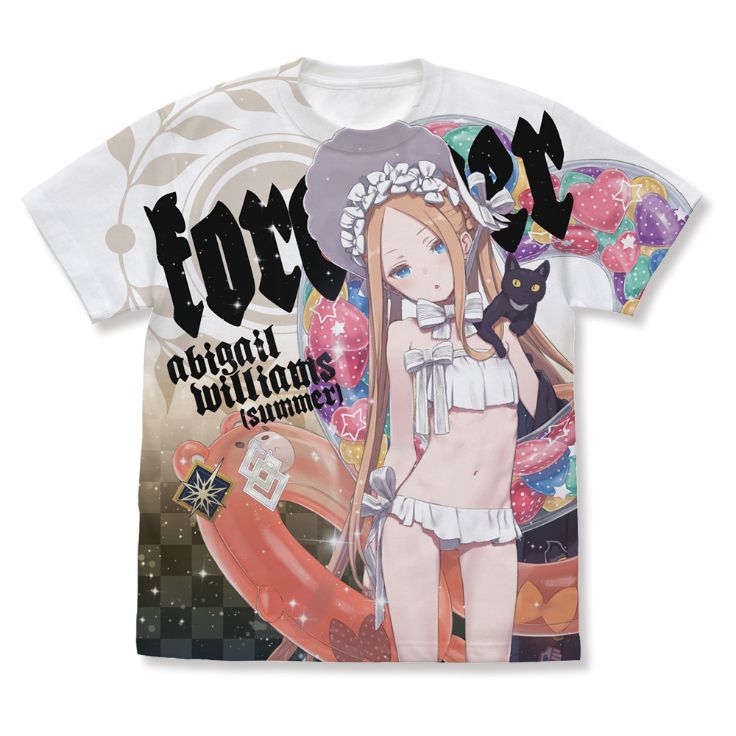 【送料無料，人気SALE】 【新品・公式】Fate/Grand Order Mサイズ フォーリナー/アビゲイル・ウィリアムズ〔夏〕 フルグラフィックTシャツ/WHITE コレイズ その他