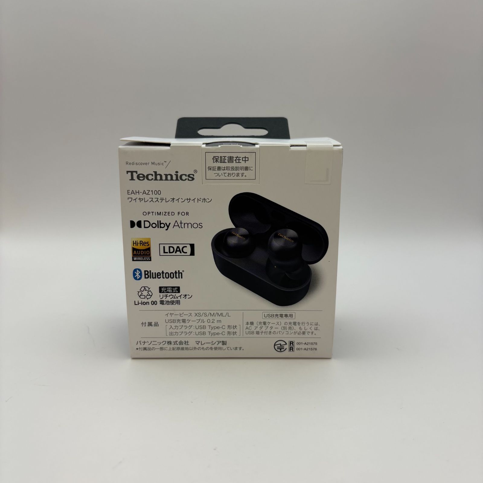 K3470 Technics EAH-AZ100-K ワイヤレスステレオインサイドホン ワイヤレスイヤホン テクニクスBluetooth