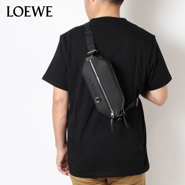 24SSモデル ロエベ LOEWE  メンズ CONVERTIBLE SLING コンバーチブル スリング ボディバッグ【BLACK】 B777NCNX01  1100/【2024SS】m-bag