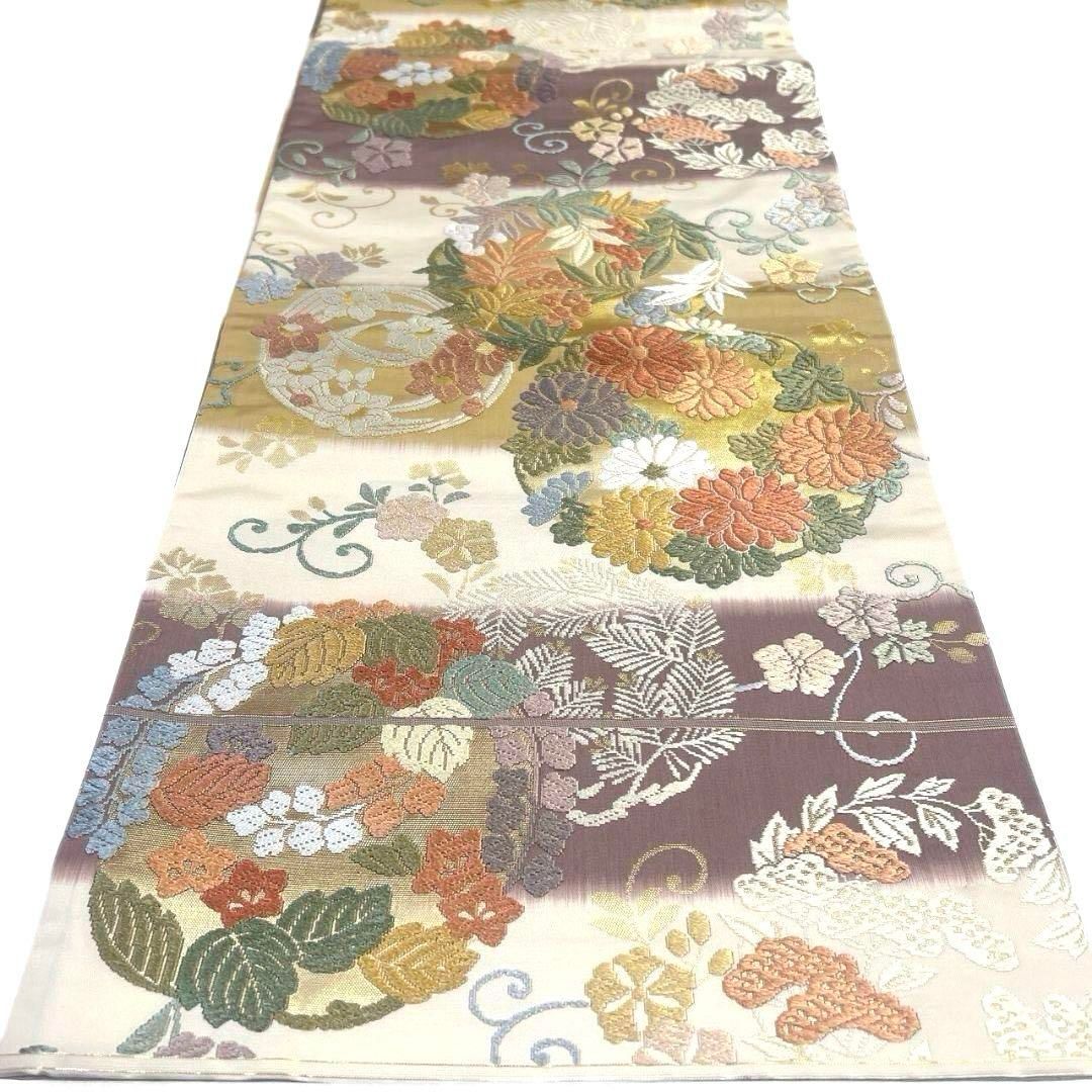 未着用 袋帯 唐織 花紋 菊花 桐の花 桔梗 金糸 着物 064a p - メルカリ 