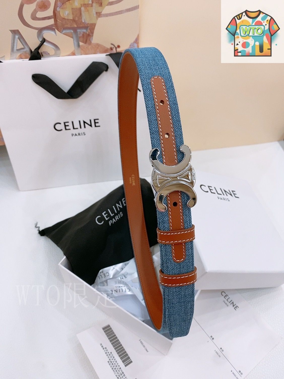 CELINE デニムベルト ロゴポーチ付き 今日特価】Celine セリーヌ 24 中号 デニムベルト - メルカリ