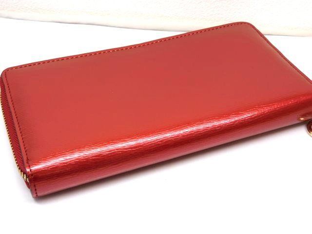 美品 グッチ ハート インターロッキング 308005 レザー レッド 赤  