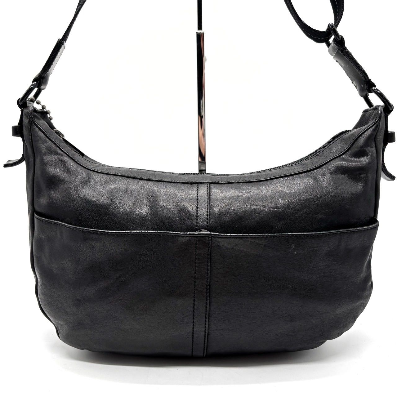 美品】 COACH Y2K hobo black leather shoulder bag unisex コーチ 