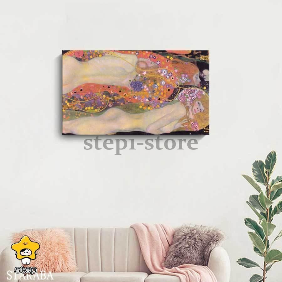 グスタフ クリムト 水蛇II 名画 70cm×40cm インテリア 装飾 ホテル カフェ リビング ファブリック オシャレ インテリア アートパネル