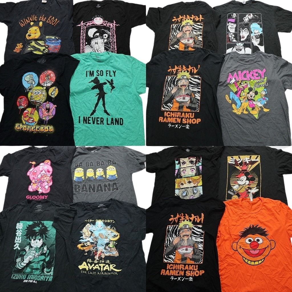 ★【used】メンズ　半袖　Tシャツ　8枚セット(まとめ売り)　3Lサイズ　オレンジ色、カーキ、赤、グレー、黒、ボーダー柄など Sサイズ限定Ｔシャツ メンズ 半袖 ロゴＴシャツ 5枚セット