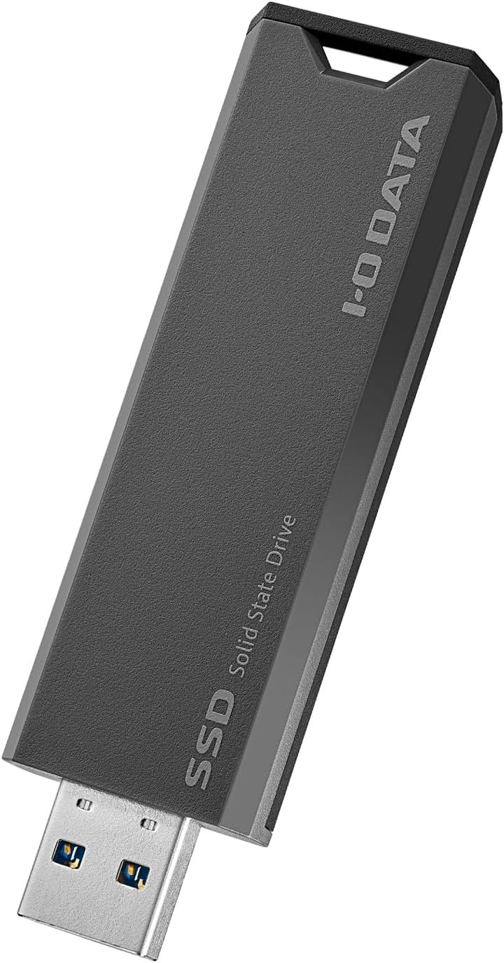 IODATA SSD 外付け 1TB グレー×ブラック 小型 スティック ポータブル 高速転送 テレビ録画対応 PS5/PS4(動作確認済) USB 3.2 Gen 2 日本メーカー SSPS-US1GRE