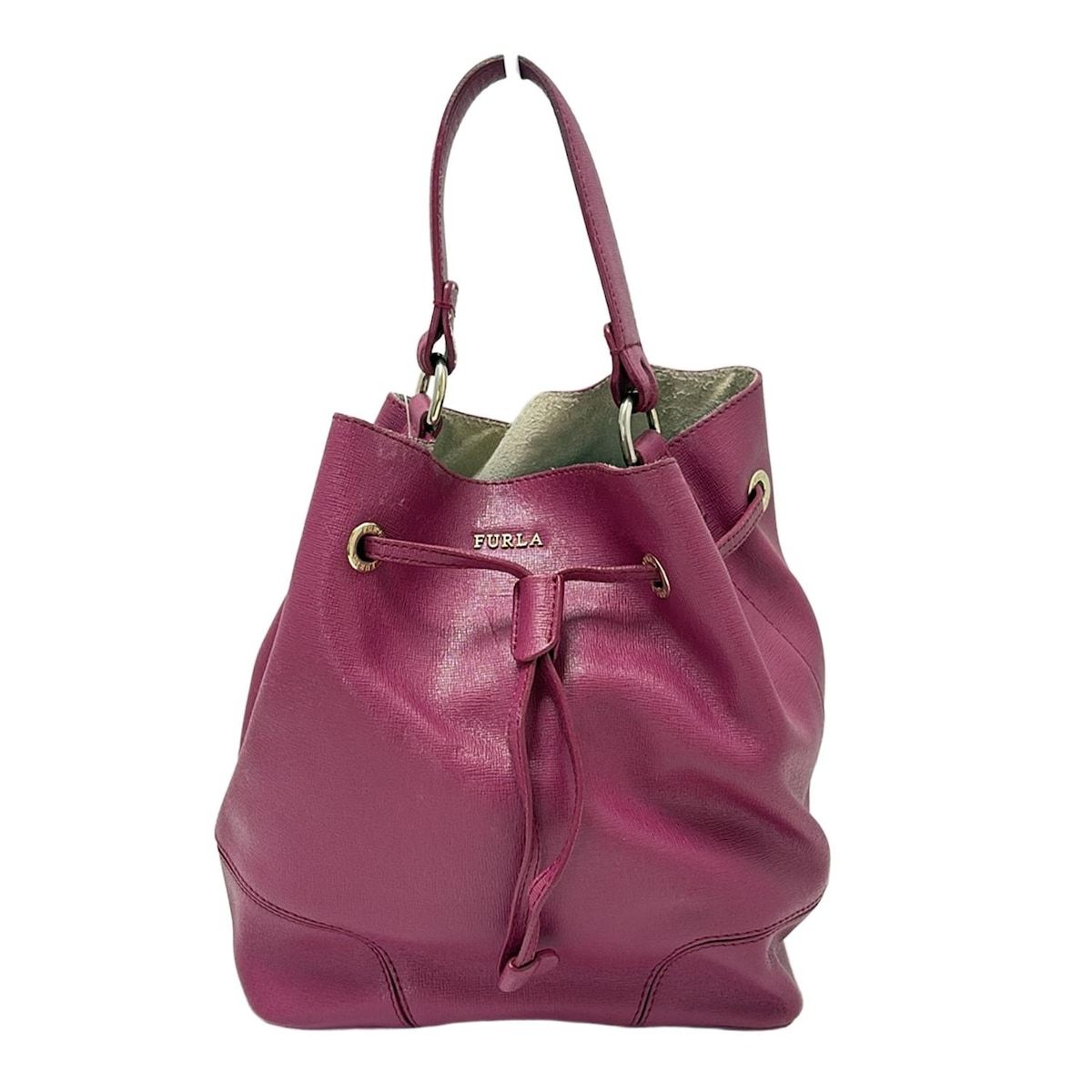 FURLA フルラ ハンドバッグ - ピンク 巾着型 ミニ レザー