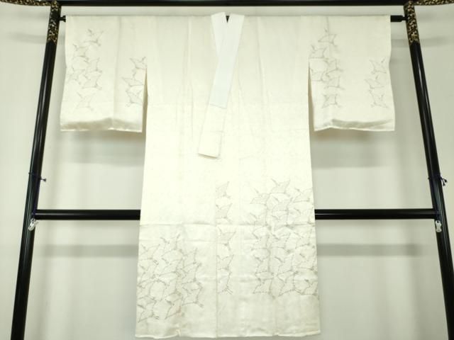 平和屋着物●上質な長襦袢 袷 絞り 群れ鶴 金彩 正絹 ♥ DAAX4425ps