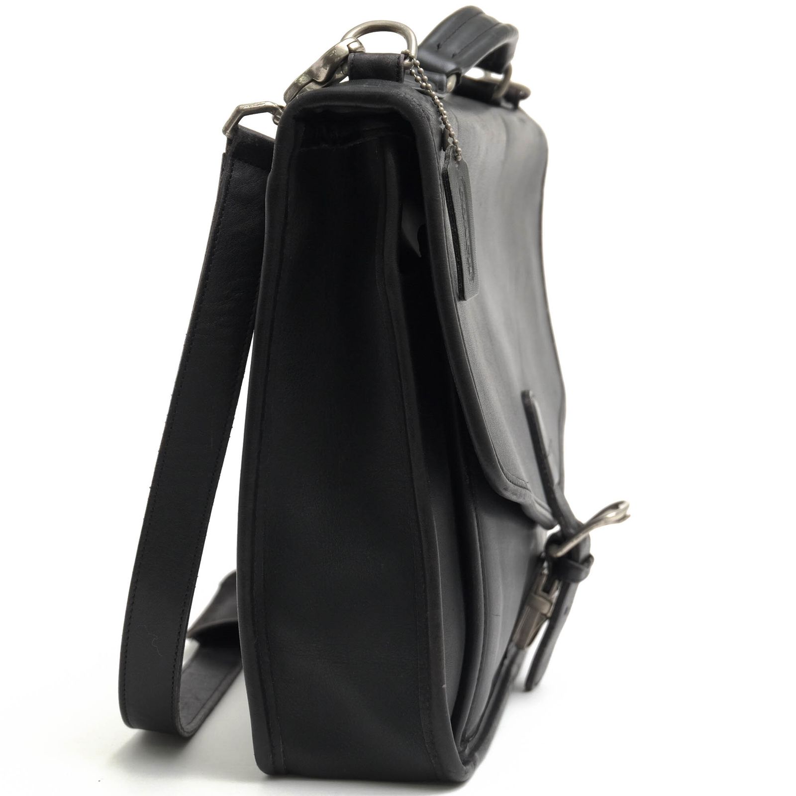 A4可 美品 コーチ レザー 2WAY ビジネスバッグ ロゴ型押し ファスナー