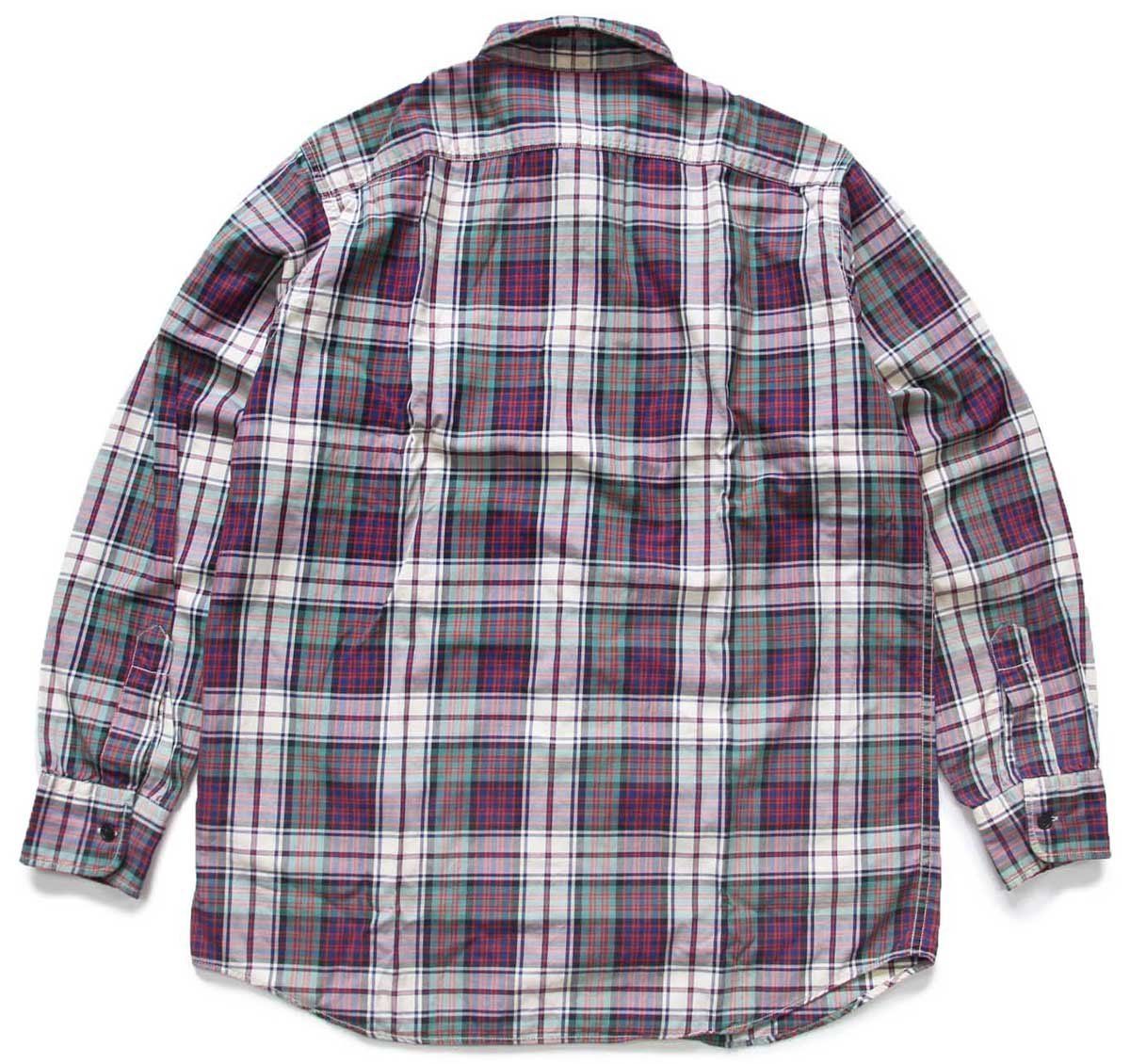 00s ポロ ラルフローレン WOODSMAN WORKSHIRT マドラスチェック コットンシャツ S オールド ワーク オーバーサイズ