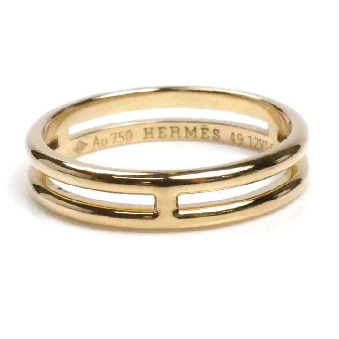 HERMES エルメス K18YG イエローゴールド アリアンヌ リング・指輪 9号 HERMES エルメス K18YG イエローゴールド アリアンヌ リング・指輪 9号