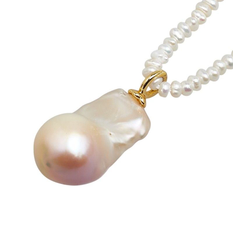 ノーブランド 淡水パール ペンダントネックレス ホワイト SV925 シルバー レディース no brand【240-18170】