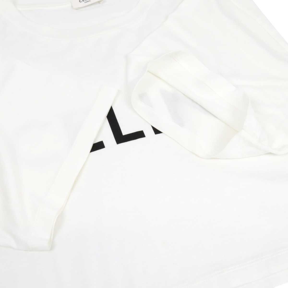 CELINE クロップド丈 ホワイト Tシャツ RX07H0Q12-01CB_1_SUM25_W.tif